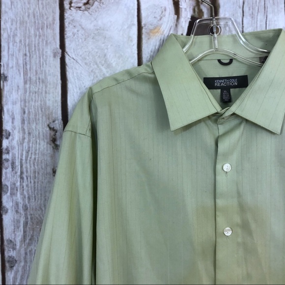 Kenneth Cole Mens Green Long Sleeve Button Up Shirt XL - Picture 3 of 3